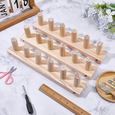 3Pcs Wood Thick Blanket Loom for Yarn DIY-WH0780-06-1