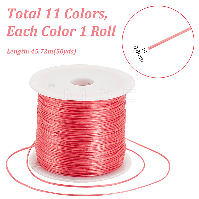   11 rolls 11 colors Flat Elastic Crystal String EW-PH0001-11-1