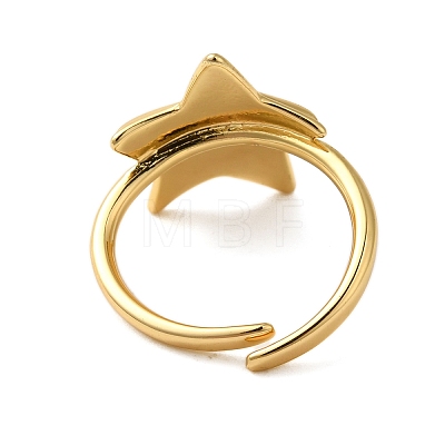 Star Brass Adjustable Rings for Women RJEW-A048-02G-1