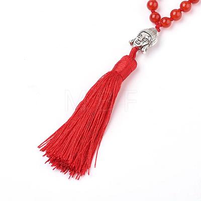 Tassel Pendant Necklaces NJEW-P191-A02-1