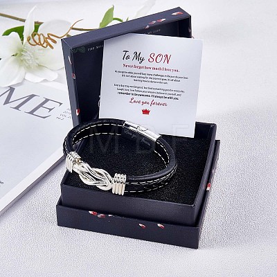 Word Love You Forever Stainless Steel Interlocking Knot Link Bracelet JB752A-1