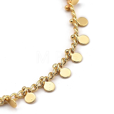 Brass Flat Round Charm Bracelets BJEW-JB05363-1
