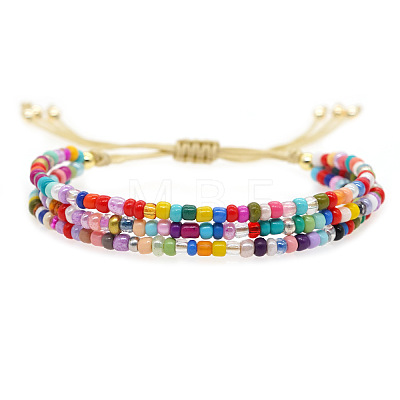 Adjustable Resin Beaded Multi-strand Bracelets for Women FS8749-1