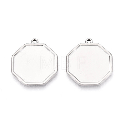 304 Stainless Steel Pendant Cabochon Settings STAS-N108-71P-1