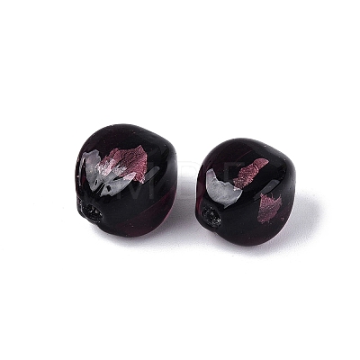 Handmade Silver Foil Glass Beads FOIL-N034-01F-1