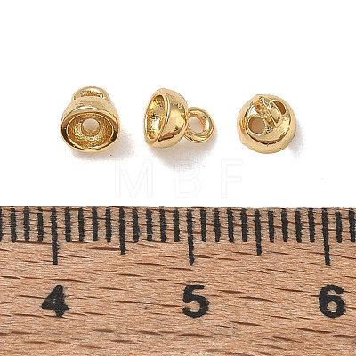 Brass Bead Cap Pendant Bails KK-CBA50B0-22G-1