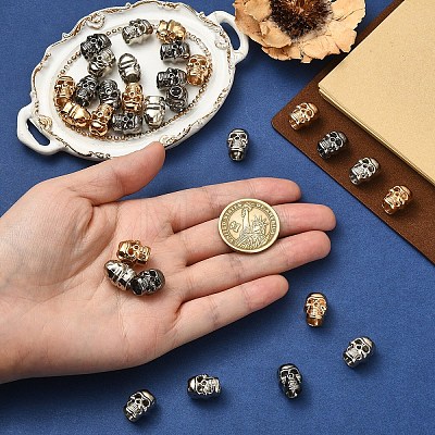 30Pcs 3 Colors Alloy European Beads FIND-YW0011-67-1