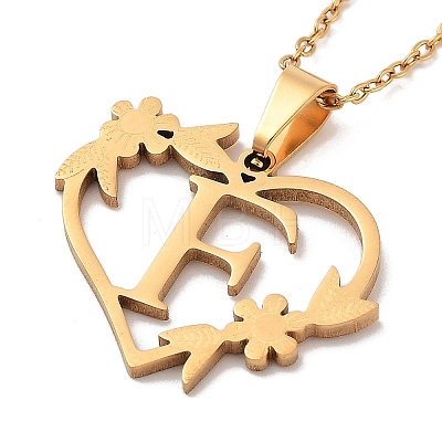 PVD Vacuum Plating 201 Stainless Steel Pendant Necklaces NJEW-R267-02F-G-1