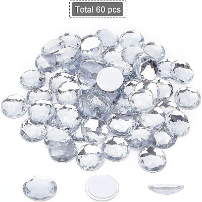 Fingerinspire 1 Box 60Pcs Self-Adhesive Acrylic Rhinestone Stickers DIY-FG0001-84B-1