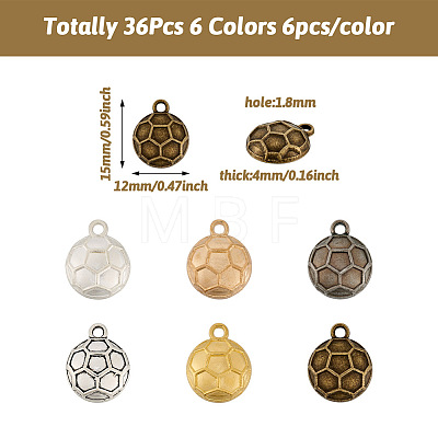 36Pcs 6 Colors Alloy Charms FIND-CW0001-19-1