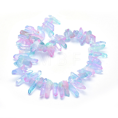 Electroplated Natural Quartz Crystal Beads Strands G-P368-06D-1