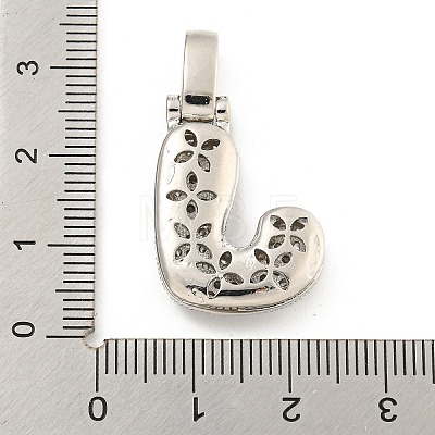 Brass Micro Pave Clear Cubic Zirconia Pendants KK-B099-01P-J-1