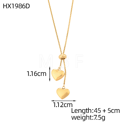304 Stainless Steel Lariat Necklaces STAS-OY018-29G-1