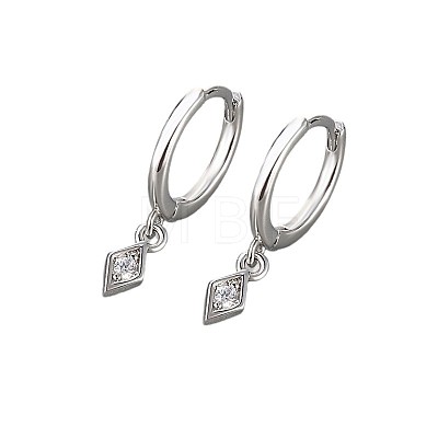 Brass & Clear Cubic Zirconia Hoop Earrings WG8BCA9-02-1
