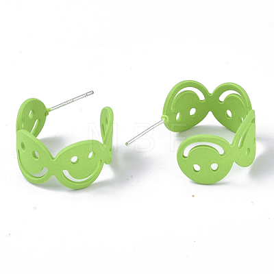 Spray Painted Eco-Friendly Iron Stud Earrings X-IFIN-R242-12A-NR-1
