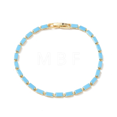 Synthetic Turquoise Tennis Bracelets KK-CBA964F-01G-02-1