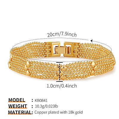 Brass Ball Chains Bracelets for Women WG196E4-06-1