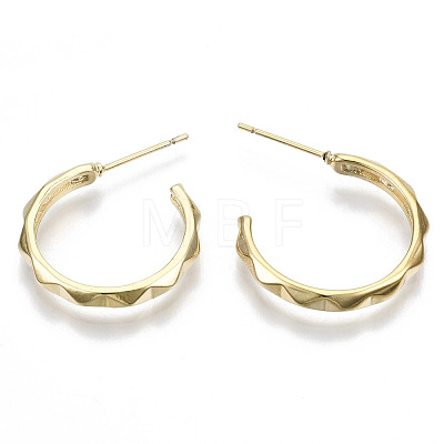 Brass Half Hoop Earrings KK-N232-109G-NF-1
