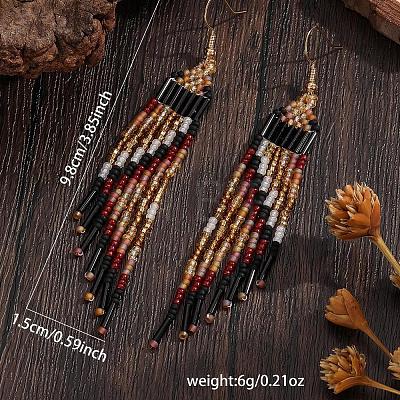 Bohemian Handmade Glass Seed Beads Dangle Earrings LH2376-1