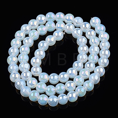 Electroplate Imitation Jade Glass Beads Strands GLAA-T032-J6mm-AB02-1