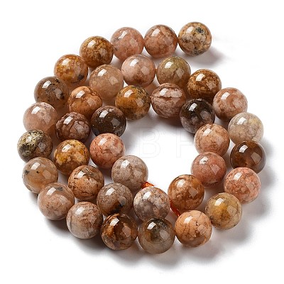 Natural Flower Agate Beads Strands G-B044-A01-03-1
