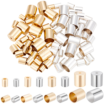 80Pcs 8 Styles Brass Cord Ends KK-CN0003-46-1
