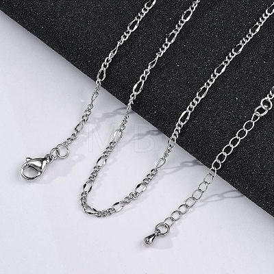 Brass Figaro Chains Necklaces for Women NJEW-D302-01P-1