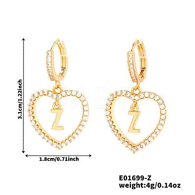 Brass Heart Hoop Earrings BR9605-9-1