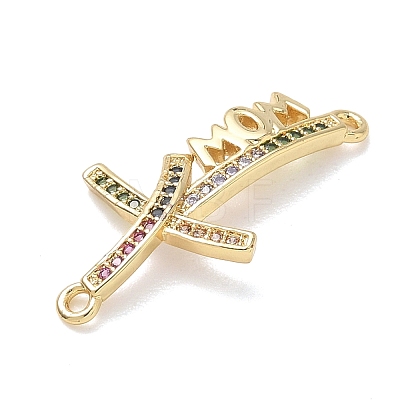Mother's Day Brass Micro Pave Cubic Zirconia Links LS-KK-T084-03A-G-1
