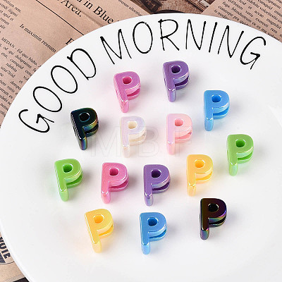 UV Plating Opaque Acrylic European Beads OACR-M027-03P-1
