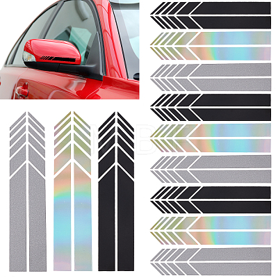 12Sets 3 Colors Waterproof Reflective PET Car Stickers DIY-FH0003-54-1