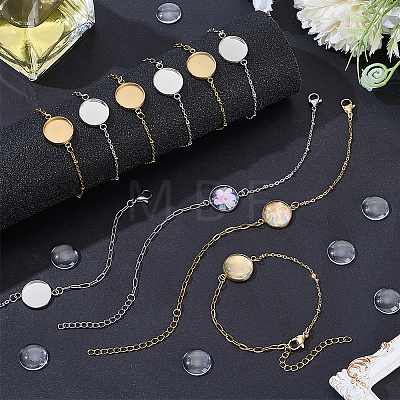 10Pcs 2 Colors 304 Stainless Steel Paperclip Chain Satellite Chain Bracelet Making BJEW-SP0001-31-1