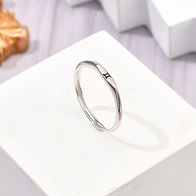 Rhodium Plated 925 Sterling Silver Adjustable Rings RJEW-S397-01P-09-1