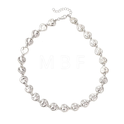 CCB Plastic Heart Beaded Necklaces NJEW-JN05841-01-1