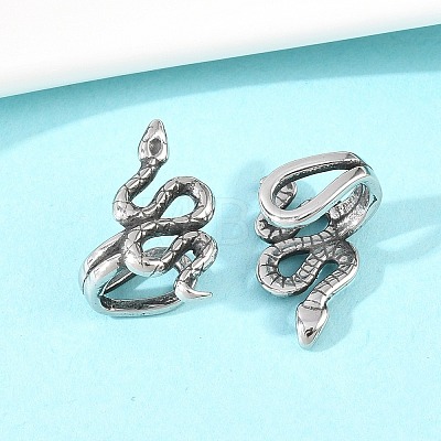 Snake 316 Stainless Steel Non- Piercing Cartilage Earrings AJEW-C044-08A-AS-1