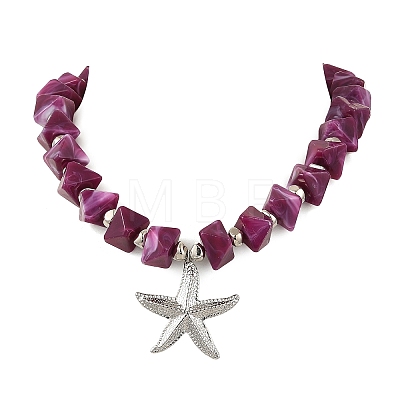 Ocean 304 Stainless Steel Starfish Pendant Necklaces NJEW-JN06477-1