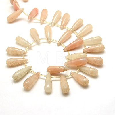 Teardrop Natural Gemstone Beads Strands G-P063-131-1