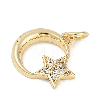 Rack Plating Brass Micro Pave Cubic Zirconia Pendants X-KK-H509-02G-01-1