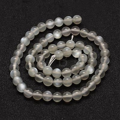Natural Grey Moonstone Beads Strands G-F306-07-6mm-1
