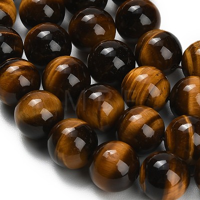 Natural Tiger Eye Beads Strands G-C293-A01-14mm-1