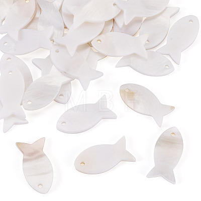 30Pcs Natural Freshwater Shell Pendants BSHE-TA0001-32-1