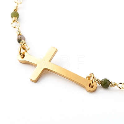 Cross Link Bracelet BJEW-JB06865-02-1