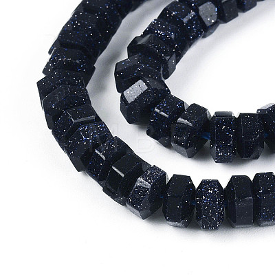 Synthetic Blue Goldstone Beads Strands G-N357-14A-01-1