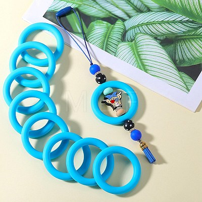 9Pcs Ring Food Grade Eco-Friendly Silicone Beads JX895F-1