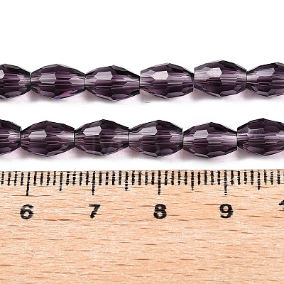 Transparent Glass Beads Strands EGLA-A037-T6x8mm-D14-1