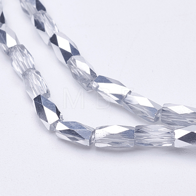 Electroplate Transparent Glass Beads Strands EGLA-E046-H04-1