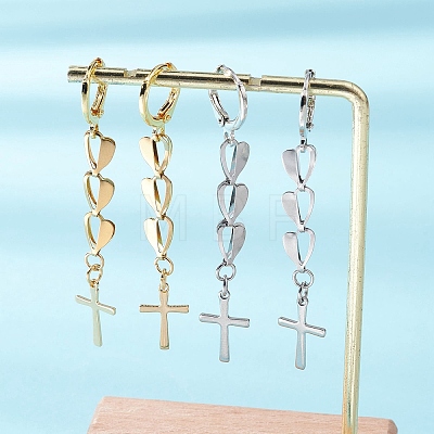 2 Pairs 304 Stainless Steel Leverback Earrings EJEW-JE06940-1
