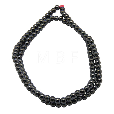 Magnetic Synthetic Hematite Beads Strands X-IM5mm201-1