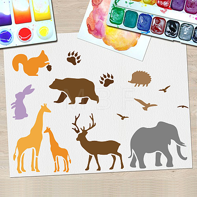 6Pcs 6 Styles PET Hollow Out Drawing Painting Stencils DIY-MA0001-95A-1
