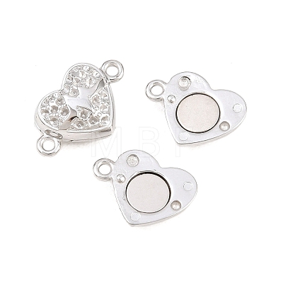 304 Stainless Steel Magnetic Clasps with Loops STAS-P452-04G-P-1